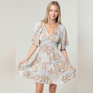 Angie Multicolor Floral Midi Dress